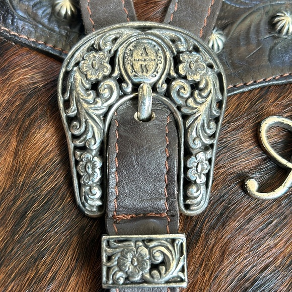 American West Purse & wallet. Genuine embossed  leather & soft  brindle hide - Picture 3 of 16